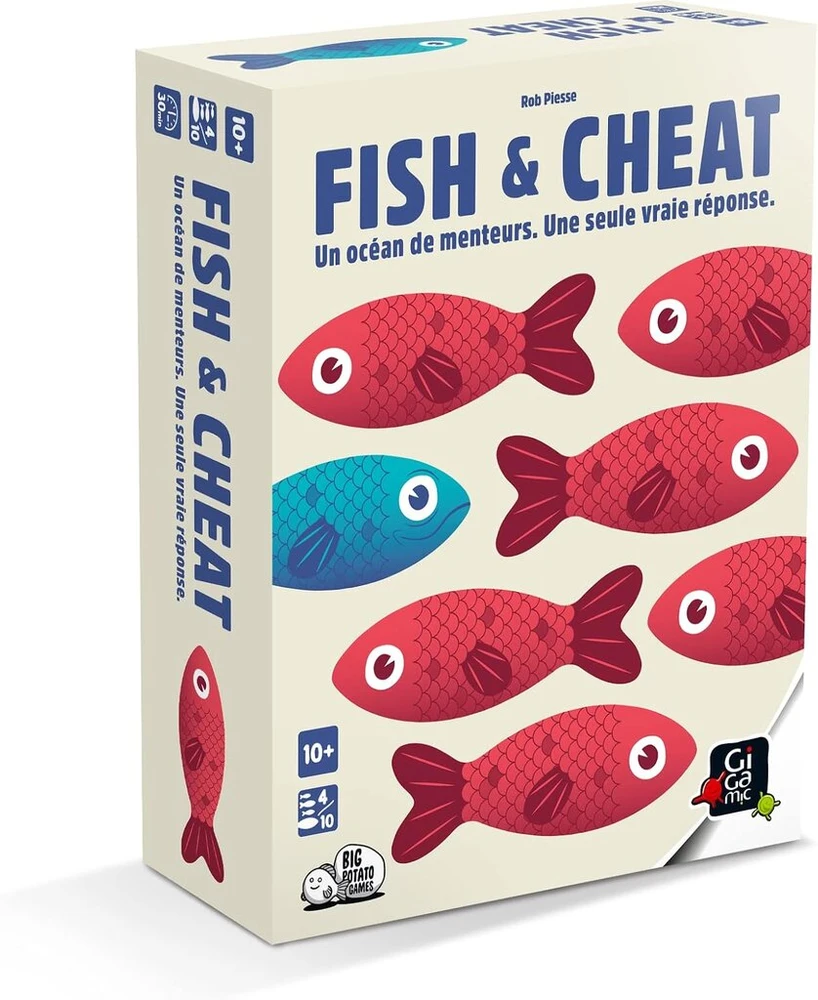 Gigamic Fish & Cheat: kortų žaidimas su apgaule, 4-10 žaidėjų