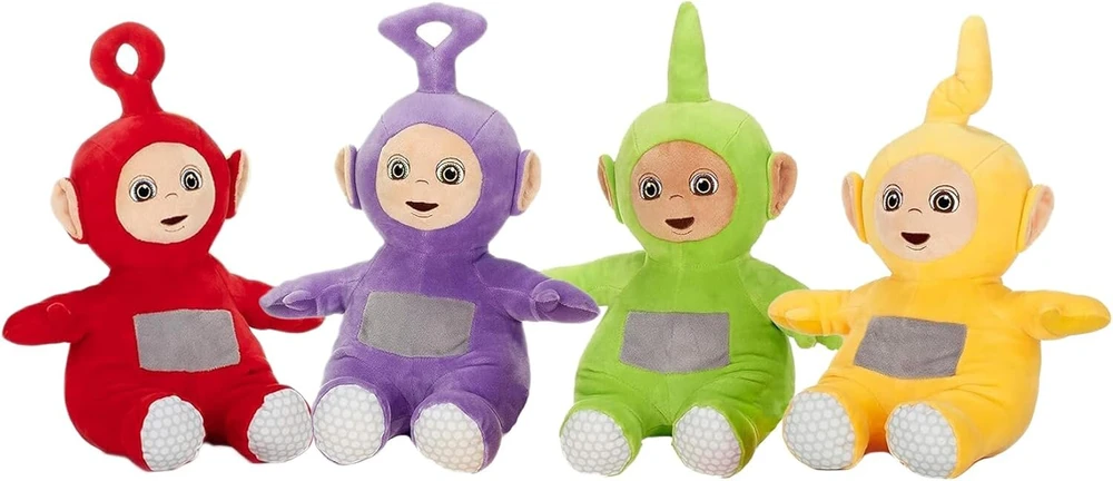 Gimss Teletubbies pliušinis žaislas, aukščiausios kokybės, itin minkštas, mielas žaislas Po, Tinky-winky, Laa-laa, Dipsy pliušinis peluche 37 cm oficiali licencija (teletubbies rinkinys iš 4, 37 cm)