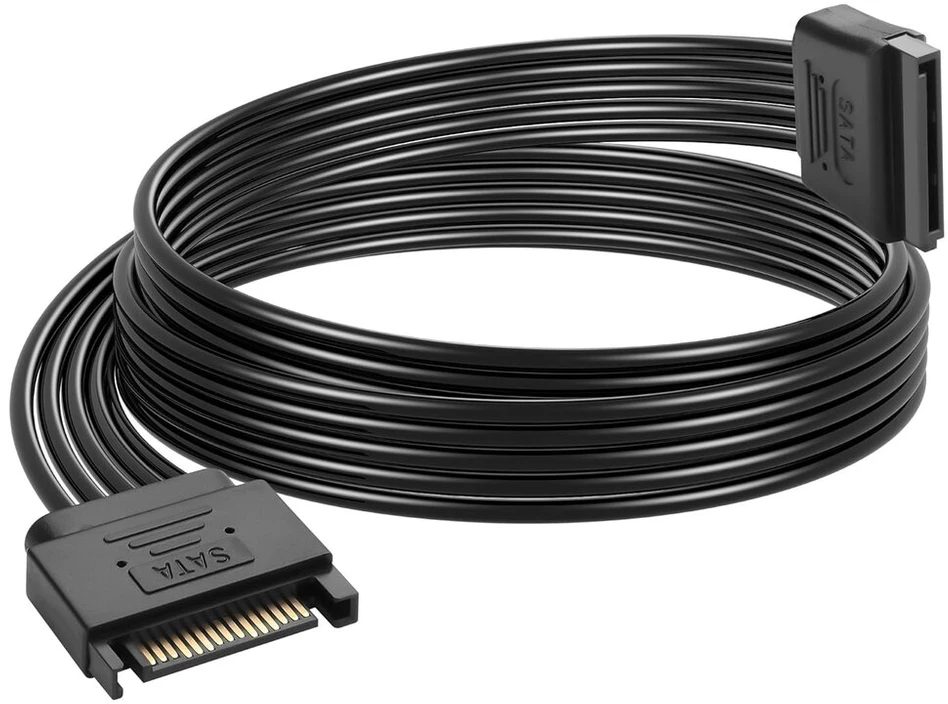 Gintooyun Sata maitinimo kabelis standžiajam diskui Sata 15 kontaktų jungtis (tėtis) į jungtį (mama) maitinimo ilgintuvas Hdd standžiajam diskui (61 cm)