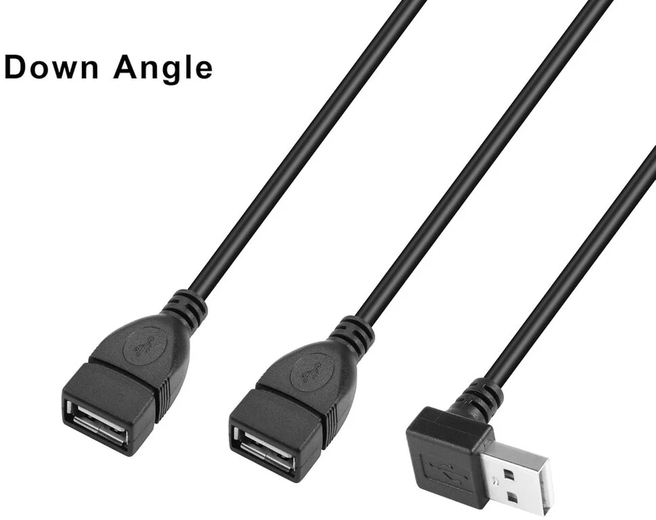 Gintooyun usb a 2.0 y skirstiklio ilgiklis, 90 laipsnių kampo kištuko kabelis automobiliui, nešiojamam kompiuteriui, pc, mobiliajam telefonui, spausdintuvui/u diskui ir t.t. 1 m (viršutinis kampas) (žemyn nukreiptas kampas)