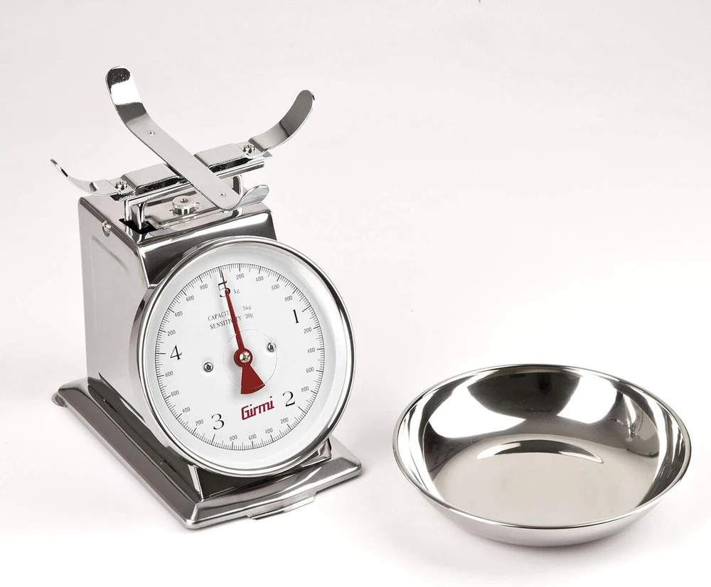 Girmi Ps90 mechaninės virtuvinės svarstyklės, 5kg, nerūdijančio plieno