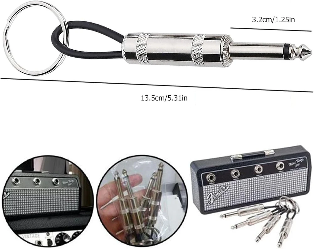 Gitaros raktų laikiklis, sieninis raktų laikiklis, muzikanto raktų laikiklis, gitaros kištuko raktų pakabukas, gitaros raktų pakabukas, gitaros grifo kabliukai sienai, dovana muzikos mylėtojams (4 vnt.)
