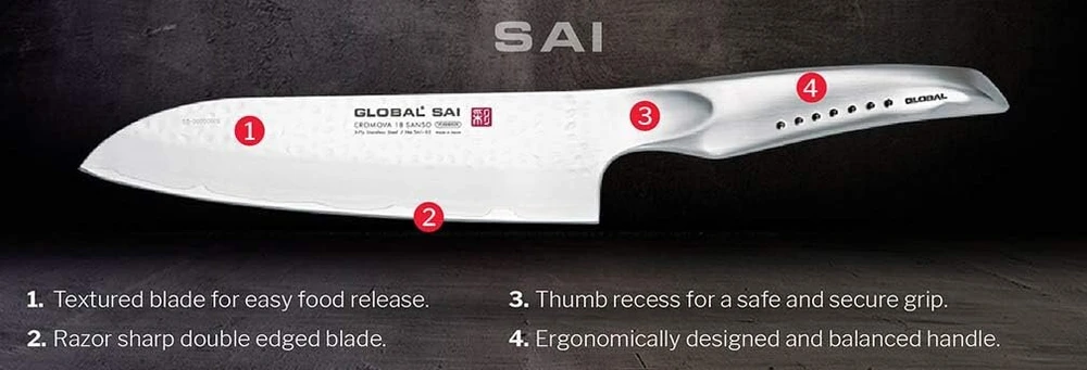 Global Sai 15 cm daržovių peilis