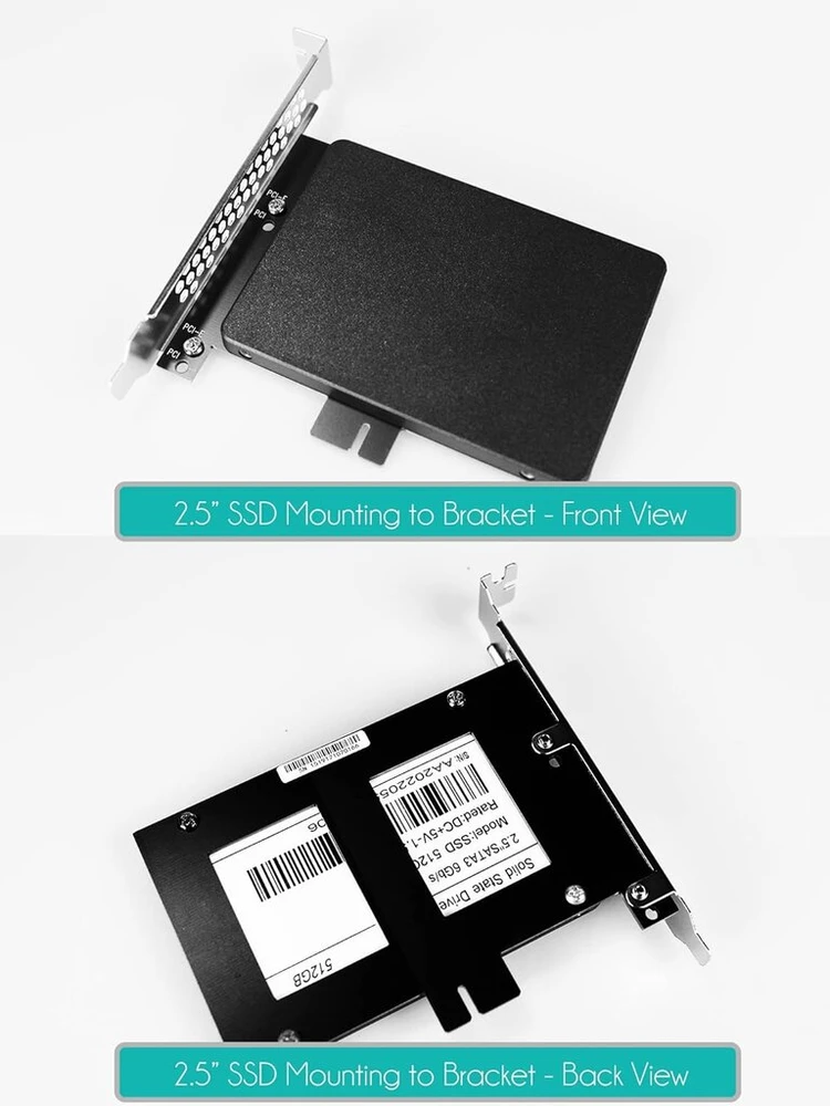 Glotrends 2.5" ssd laikiklis su sata iii kabeliu ir ssd varžtais pcie arba pci lizdo montavimui