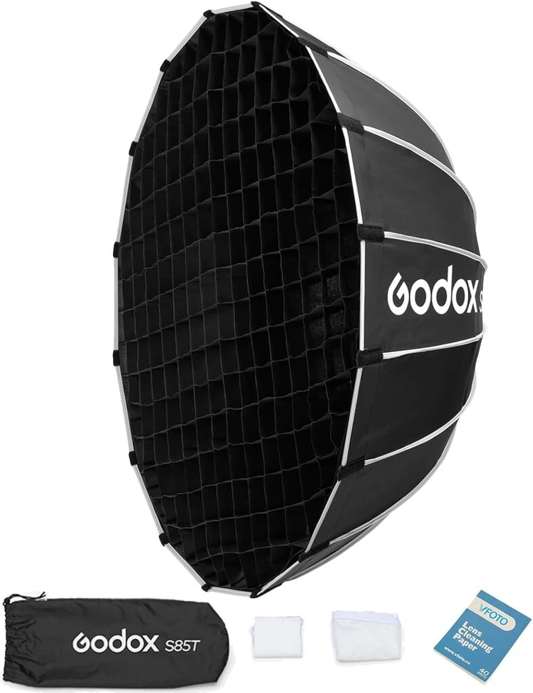 Godox S85t 85 cm nešiojamas greito atleidimo softboksas su tinkleliu, skirtas Godox Sl60 Sl300ii Vl150 Vl300 Ul150 ir fotografijos studijos blykstėms