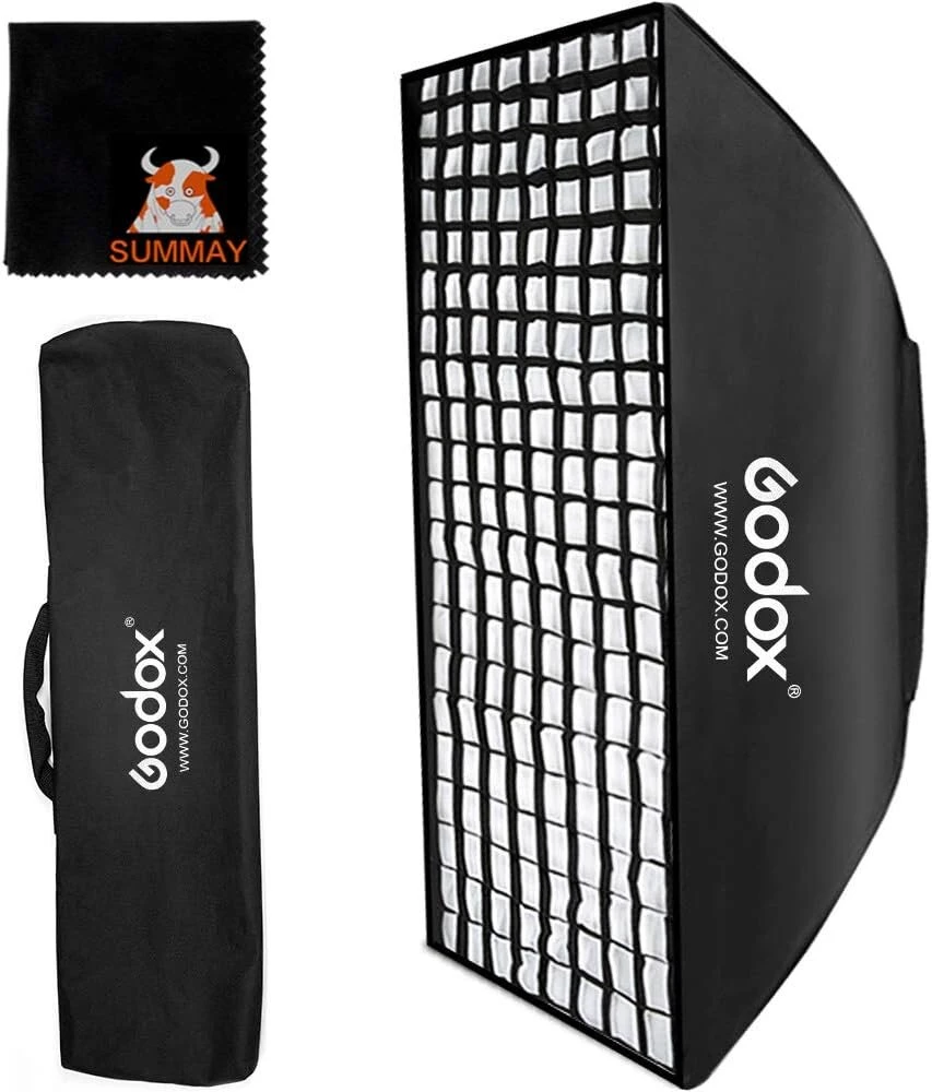 Godox Softbox 50 cm x 70 cm stačiakampis softbox su korio tinkleliu, skaitmeniniu laikikliu, nešiojami softboksai mini studijos blykstėms, speedlite blykstėms, video portretams (sb-fs 50 x 70)