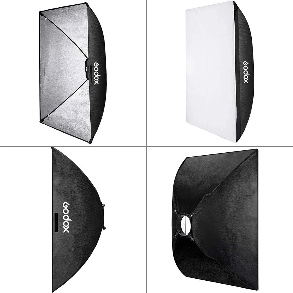 Godox Softbox 50 cm x 70 cm stačiakampis softbox su korio tinkleliu, skaitmeniniu laikikliu, nešiojami softboksai mini studijos blykstėms, speedlite blykstėms, video portretams (sb-fs 50 x 70)