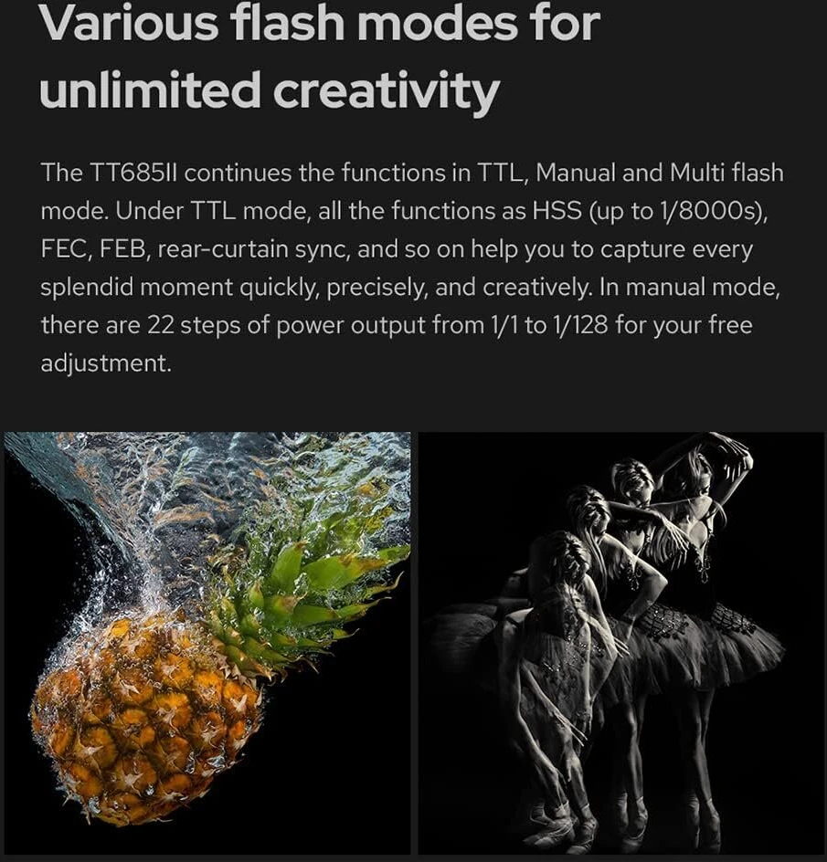 Godox tt685ii-s ttl speedlite didelės spartos sinchronizavimas, 2.4g belaidė x sistema, suderinama su sony camera a6400/a6000/a99/a58/a7rii/a7r/a77iii/a77ii/a7iv