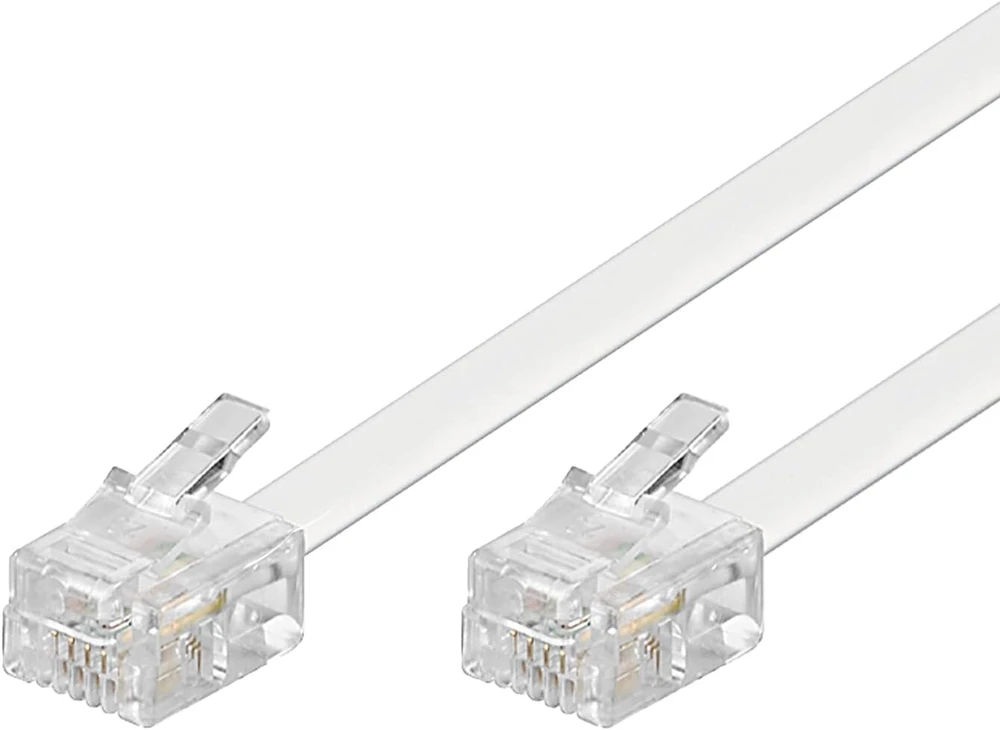 Goobay 93065 modulinis jungiamasis kabelis 15 m baltas - rj11/rj14 kištukas (6p4c) į rj11/rj14 kištuką (6p4c)