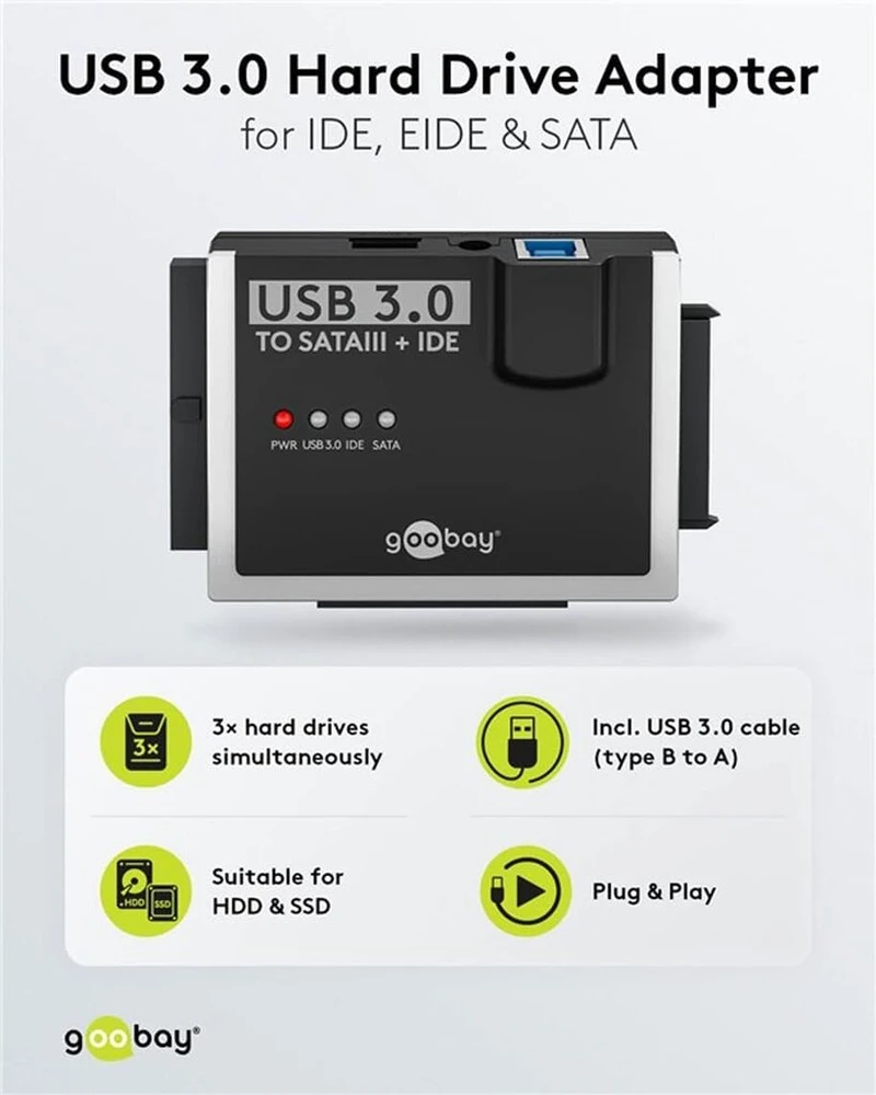 Goobay Usb 3.0 Ide/sata adapteris kietiesiems diskams