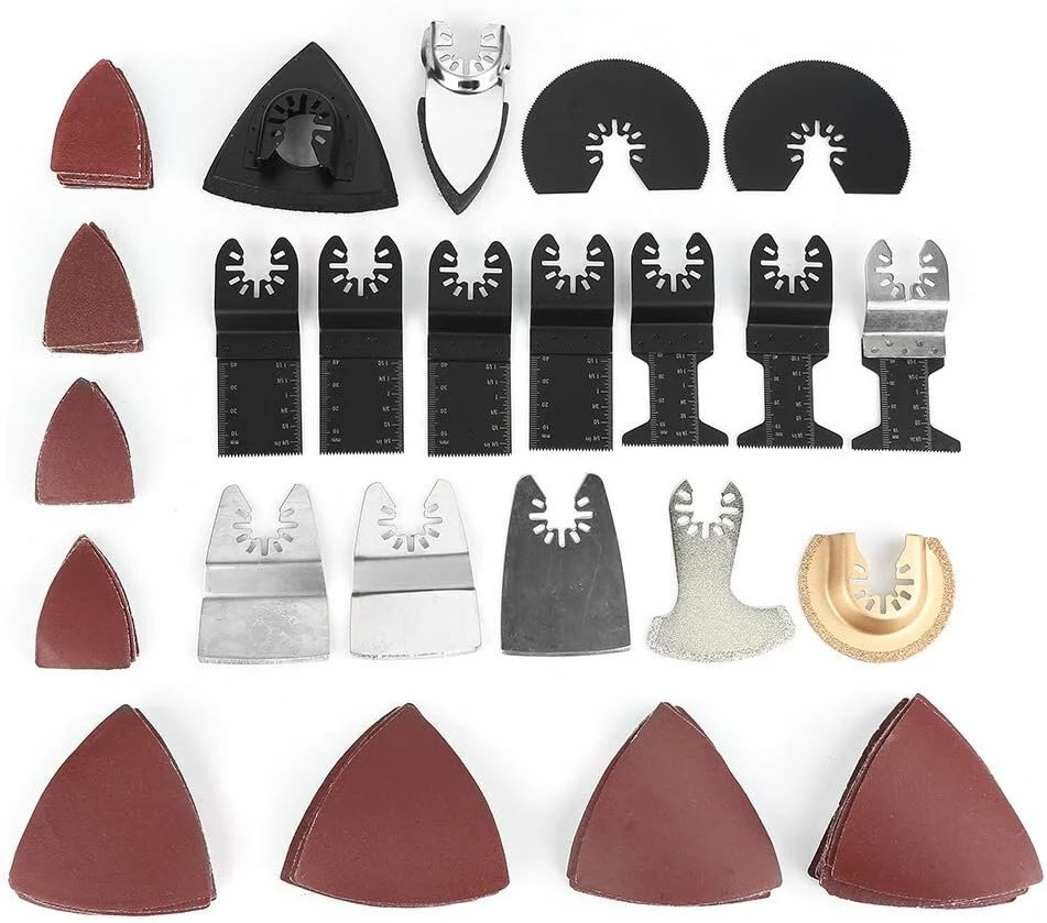Gop priedai, bosch multitool, christmas juodas, universalūs ir preciziški, 100 panardinamų pjovimo diskų rinkinys, didelio tikslumo universalus osciliuojantis multitool pjovimo įrankis, numatytasis