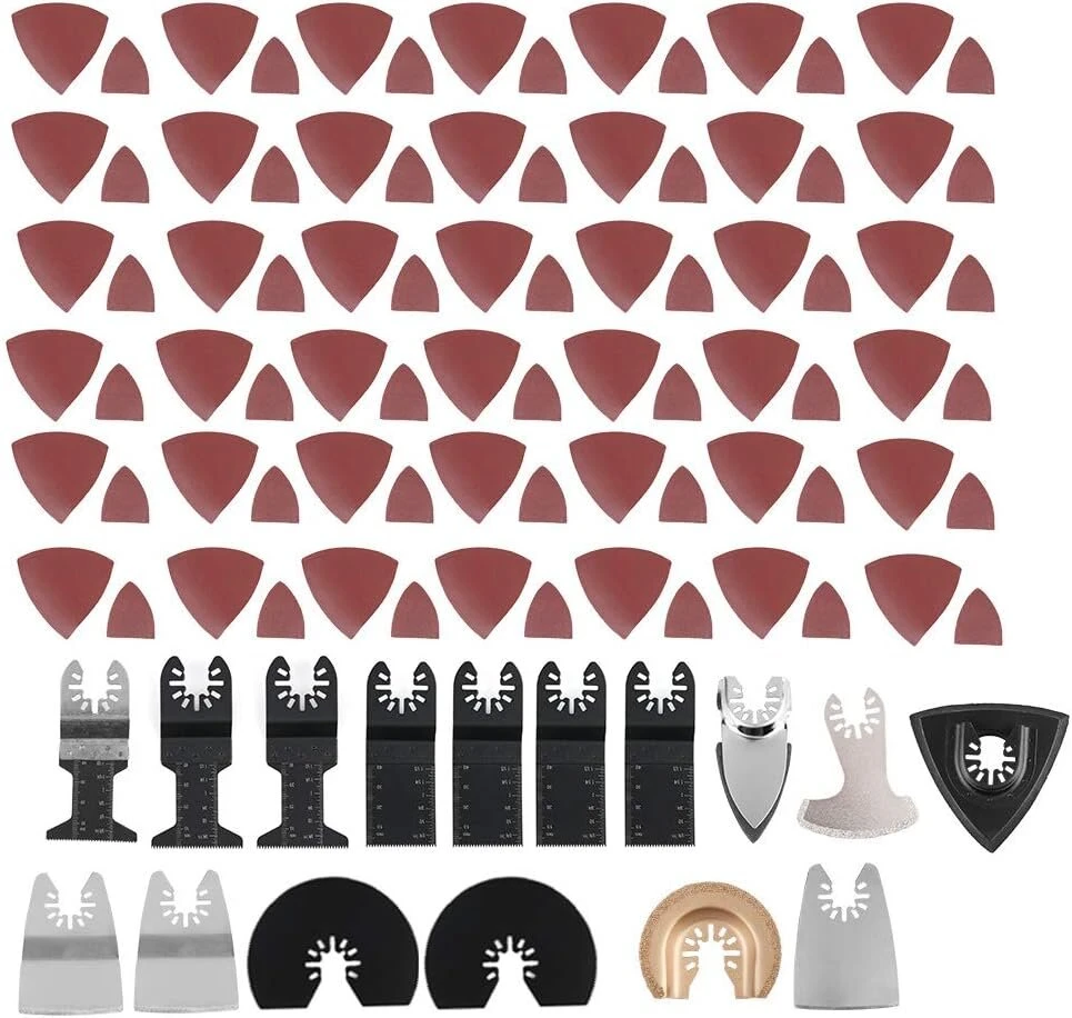 Gop priedai, bosch multitool, christmas juodas, universalūs ir preciziški, 100 panardinamų pjovimo diskų rinkinys, didelio tikslumo universalus osciliuojantis multitool pjovimo įrankis, numatytasis