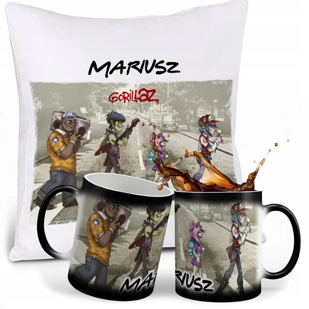 Gorillaz magiškas puodelis ir pagalvė su Jūsų vardu