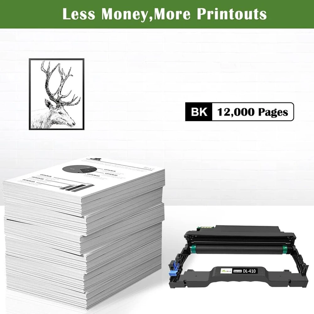 Greenprint suderinamas būgno blokas imaging drum dl-410 (dl410, dl 410) 12000 puslapių spausdintuvams p3018dw p3018dn p3308dw p3308dn m6708dw m6708dn m7108dw m7108dn m6808fdw m7200 88fdw 8fdw 308fdw
