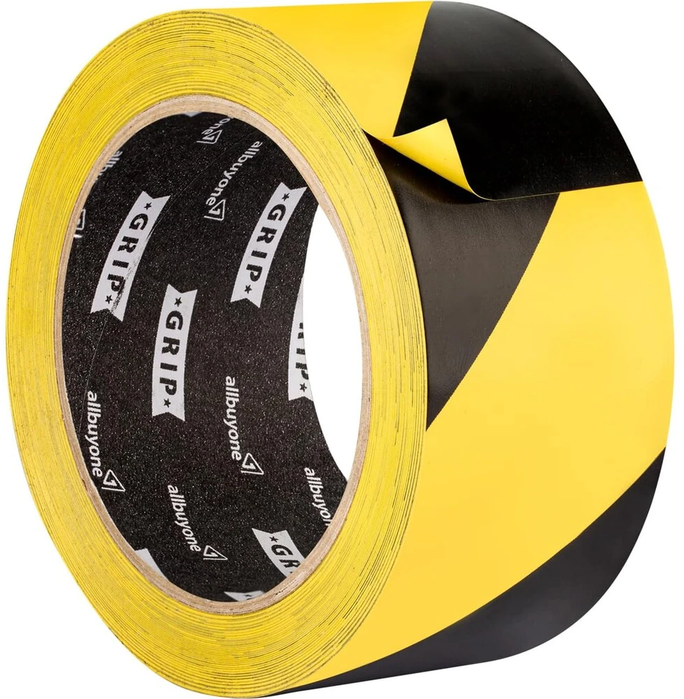 Grip Eventbasics grindų žymėjimo juosta Gt 800 Pvc įspėjamoji juosta juodai geltonos juostos 50 mm x 33 m lipni