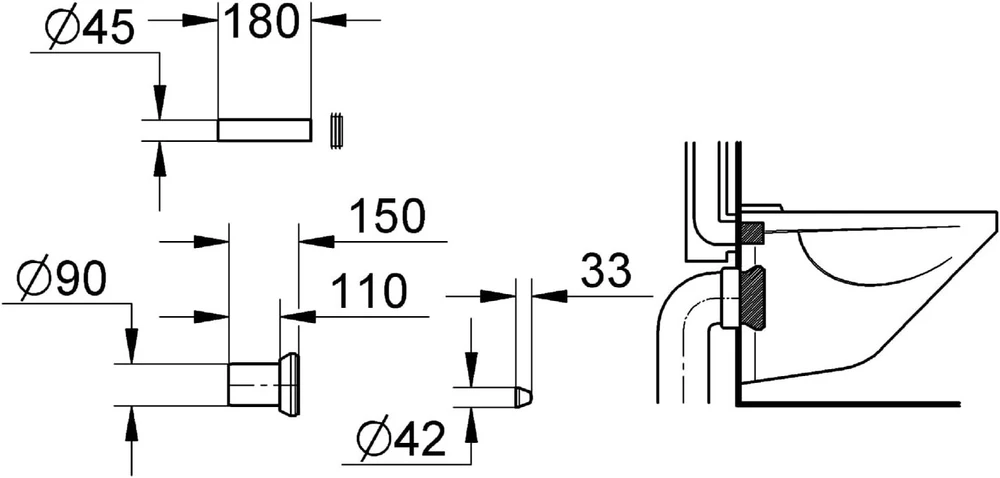 Grohe 37311k00 tiekimo vamzdis