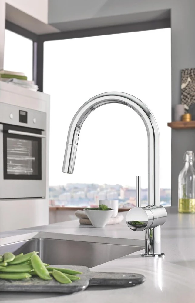 Grohe Minta virtuvės maišytuvas su ištraukiama dušele, chromas