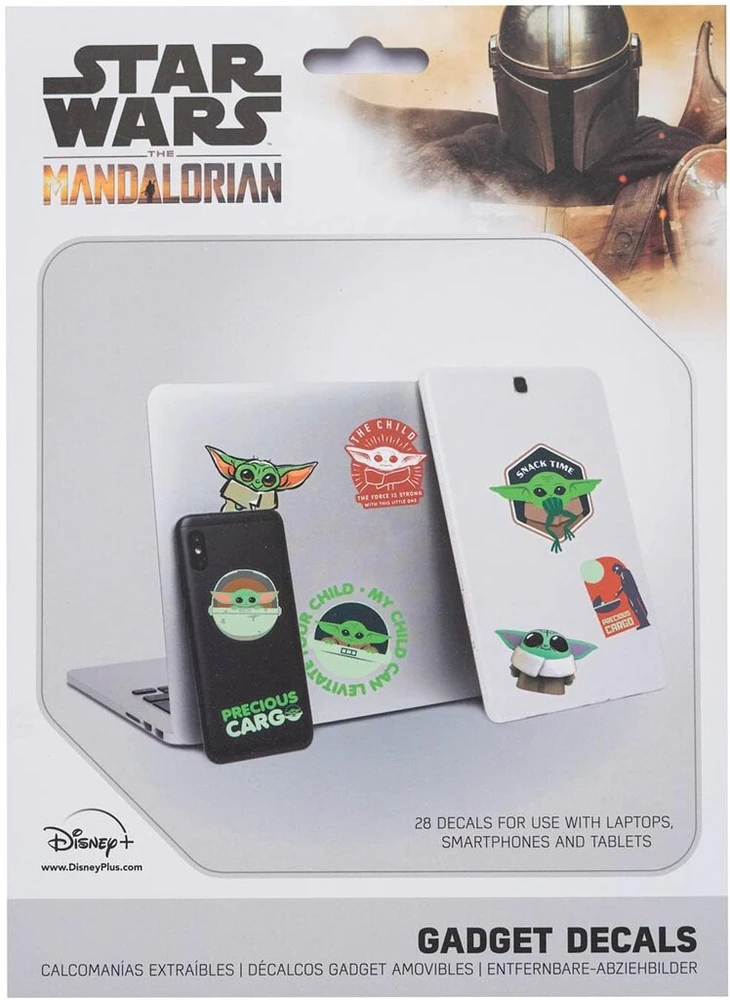 Grupo Erik Gadget lipdukai Star Wars Baby Yoda - lipdukas Grogu The Mandalorian Child - vandeniui atsparūs ir daugkartinio naudojimo lipdukai, Star Wars gerbėjo prekė, Star Wars dovanos
