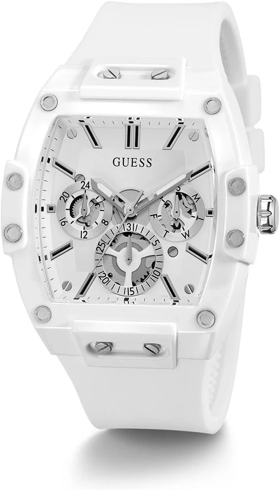 Guess vyriškas madingas laisvalaikio tonneau deimantinis 43 mm laikrodis