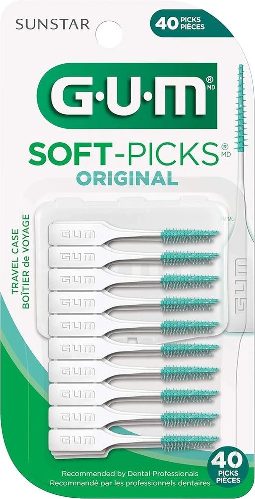 Gum Soft Picks tarpdančių valymo priemonė, 40 vnt.