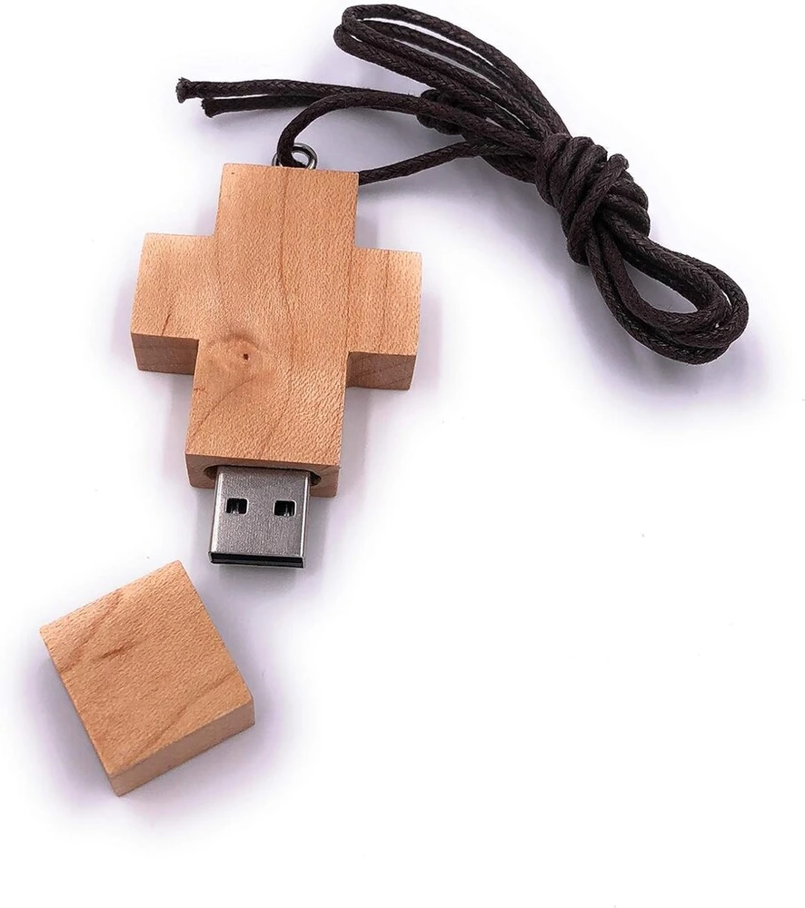 H-customs medinė kryžiaus formos usb atmintinė 8 gb, usb 2.0