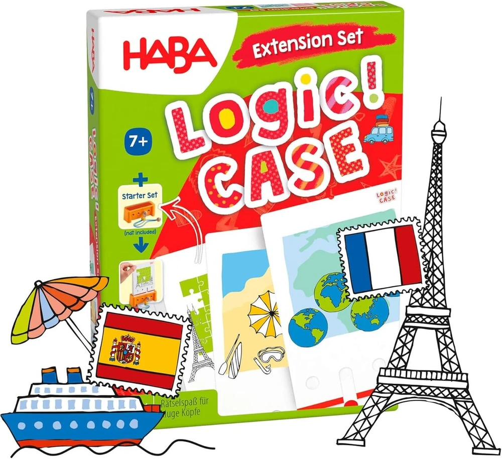 Haba Logic! Case Extension Set Holiday & Travel, loginis žaidimas vaikams nuo 7 metų, dėlionė. Kelioninis žaidimas, žaidimas 1 žaidėjui
