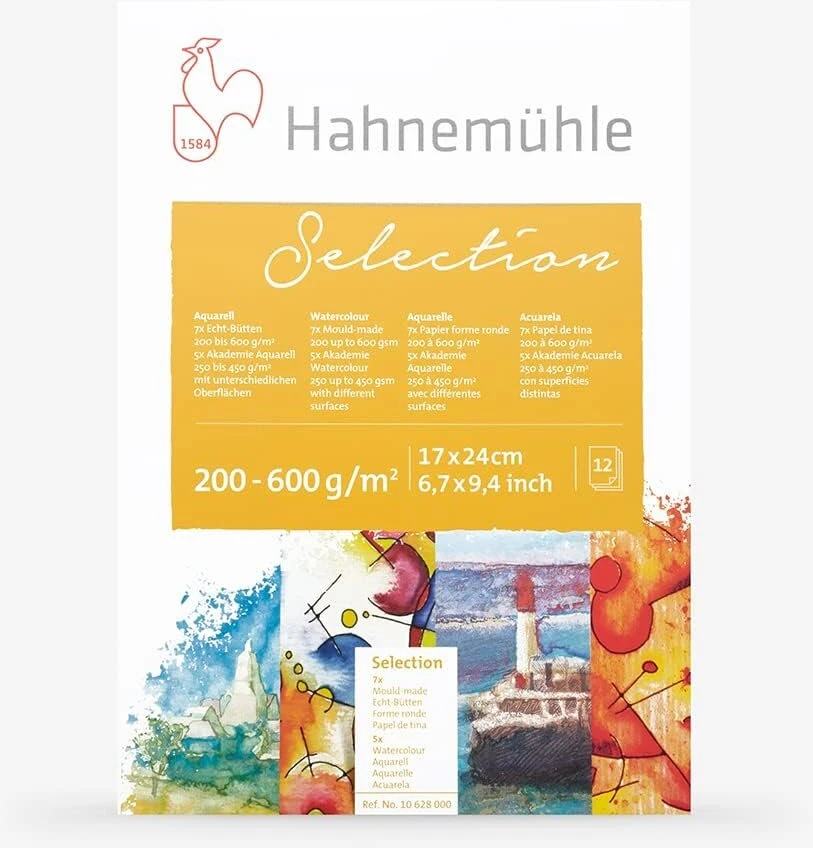 Hahnemuhle akvarelinio popieriaus blokas selection, 17 x 24 cm