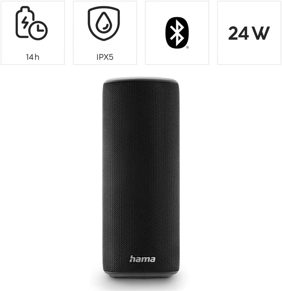 Kompiuterio kolonėlės Hama Bluetooth Garsiakalbis 24w, Rgb Led, Ipx5, 14h Baterija