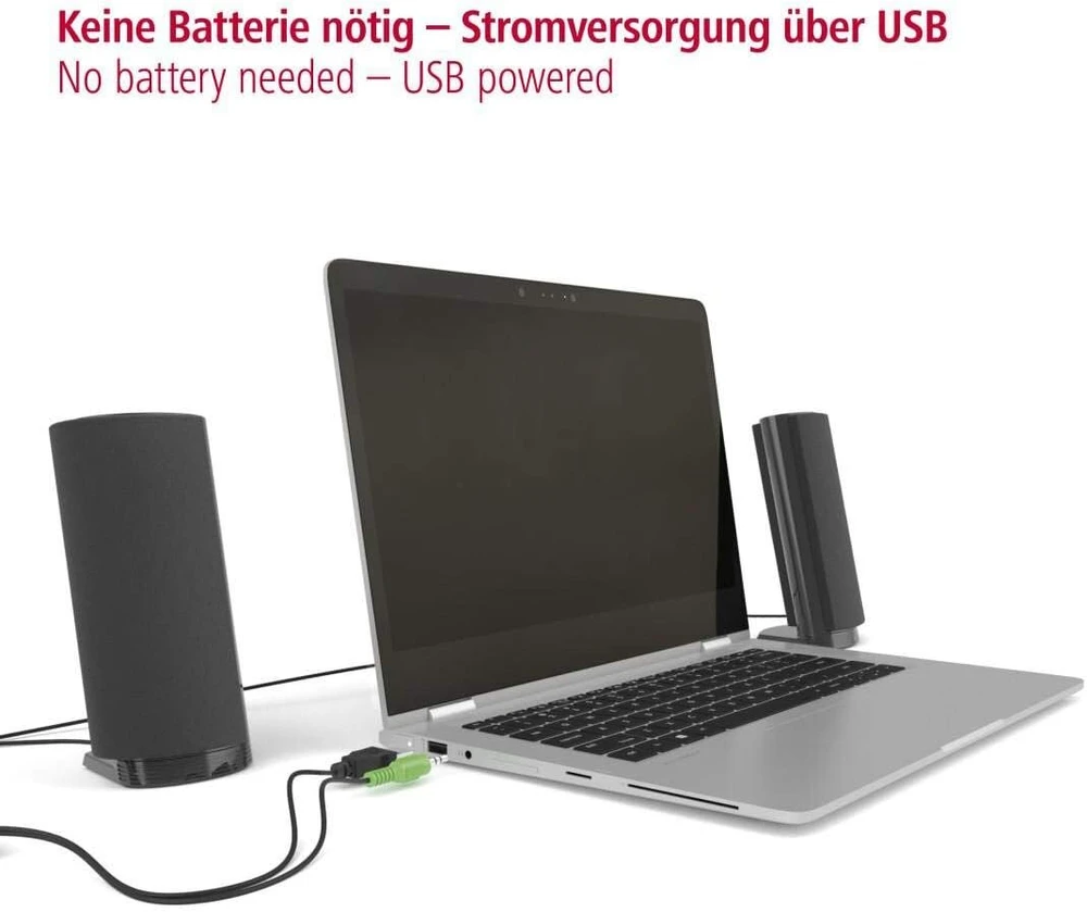 Kompiuterio kolonėlės Hama E 80 Active Pc Garsiakalbiai, Juodi