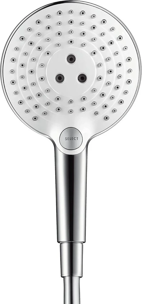Hansgrohe Raindance Select S 120 dušo komplektas 0,90 m, 3 purškimo režimai, balta/chromas