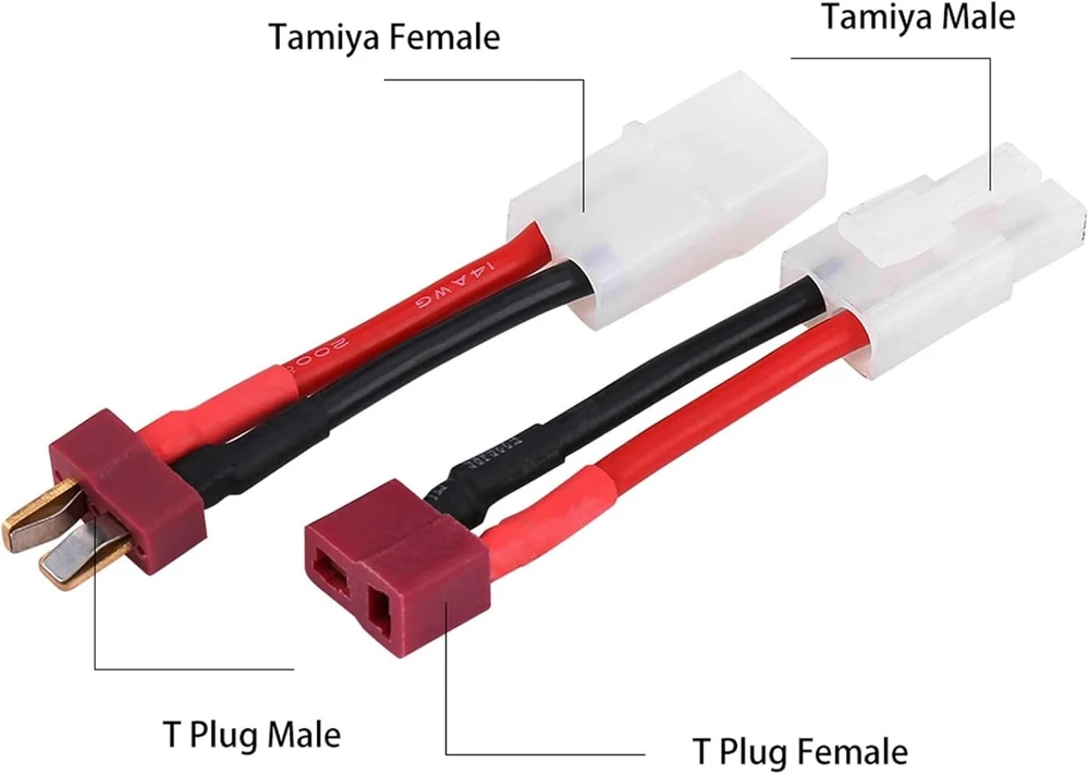 Haosie T jungtis iš tėviškos į moterišką, iš moteriškos į tėvišką 2 vnt adapterio kabelis su 8.5cm 14awg kabeliu
