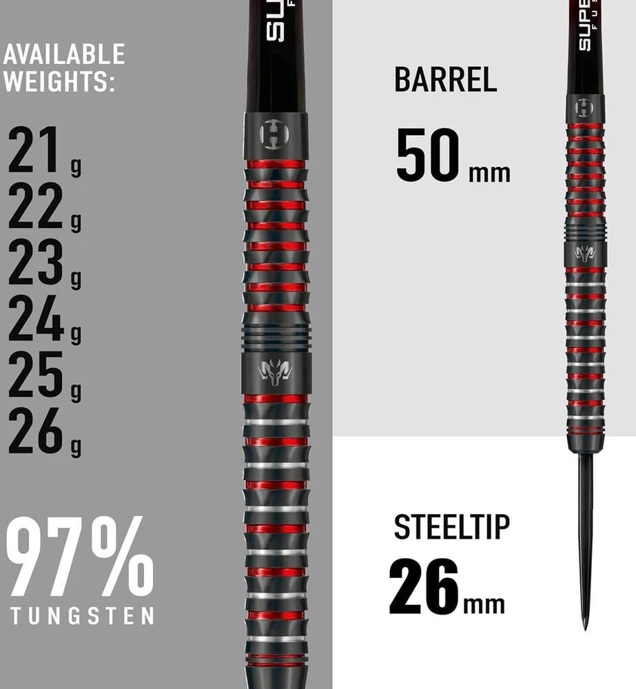 Harrows Tungsten Infinity smigiai su 97% volframo plieniniu antgaliu