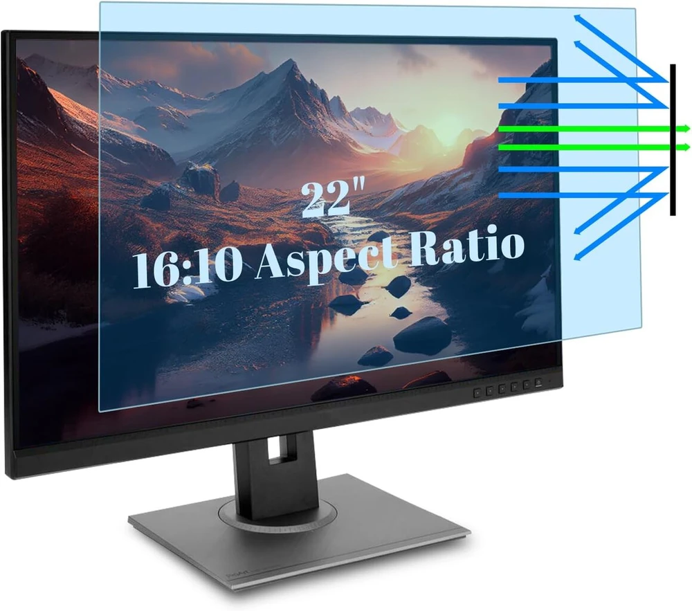 Automagnetola Haruyo Mėlynos šviesos filtras 22 colių monitoriui, ekrano apsauga nuo mėlynos šviesos, ekrano apsauga nuo mėlynos šviesos, apsauga nuo Uv spindulių / akinimo, universalus ekrano filtras 22 colių 16:10 (475 x