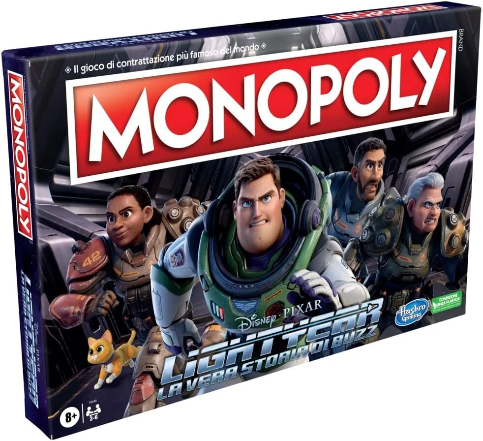 Hasbro Gaming Monopoly Edition Lightyear by Disney, Pixar, stalo žaidimas, dovanos vaikams nuo 8 metų, įvairiaspalvis, vienas dydis