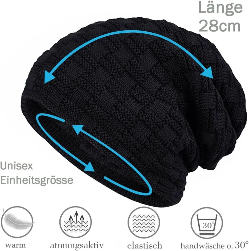 Hatstar šilta, smulkaus mezgimo moteriška/vyriška kepurė su pynių raštu ir labai minkštu vilnos vidiniu pamušalu, minkšta ir šilta, unisex, žiemai