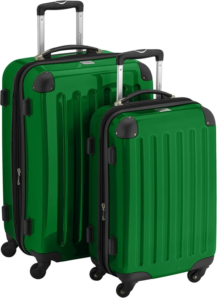 Hauptstadtkoffer Alex - 2 dalių blizgus kietas lagaminų rinkinys 65 cm + 55 cm, 74 litrai + 42 litrai, žalias, žalias
