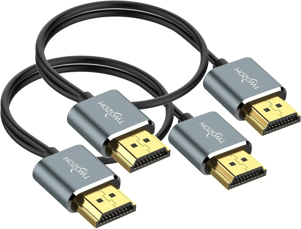 Hdmi kabelis 7.5m, 2 vnt., plonas, 4k@60hz, 18gbps