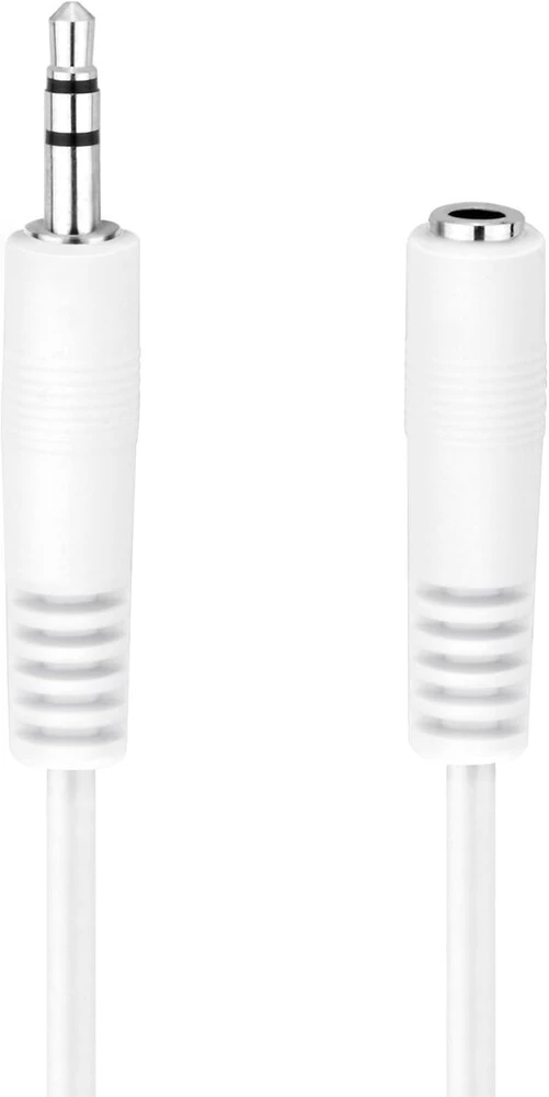 Hdsupply Ac016-015 audio stereo ilgintuvas, 3.5 mm kištukas į 3.5 mm lizdą, itin plonas dizainas, 1.50 m, baltas