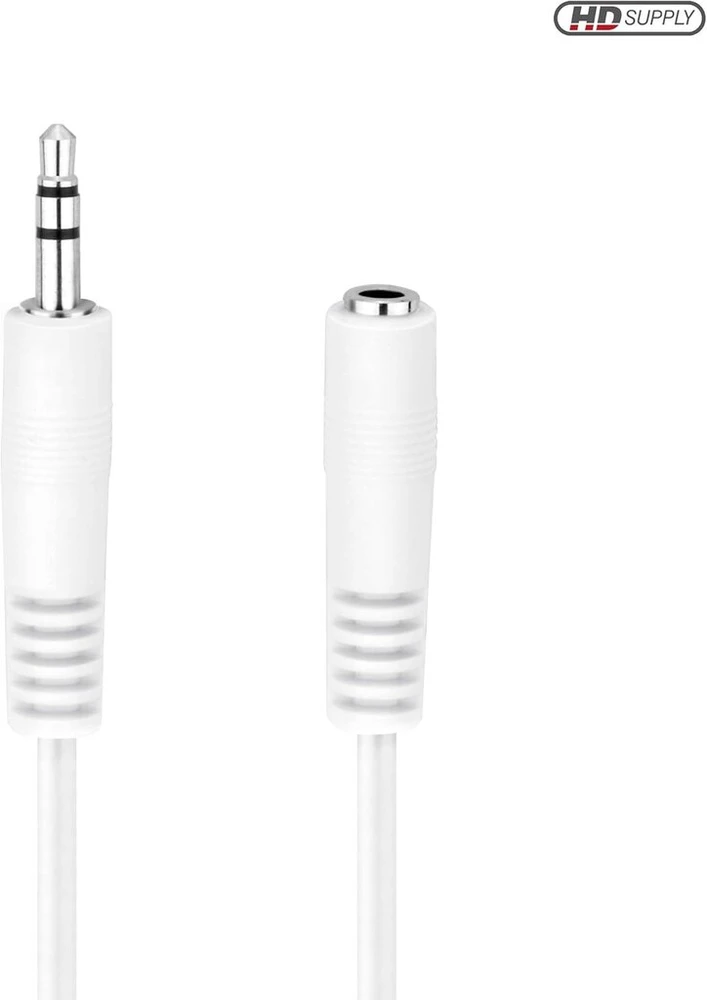 Hdsupply Ac016-100 audio stereo ilgintuvas, 3,5 mm kištukas į 3,5 mm lizdą, itin plonas dizainas, 10,0 m, baltas