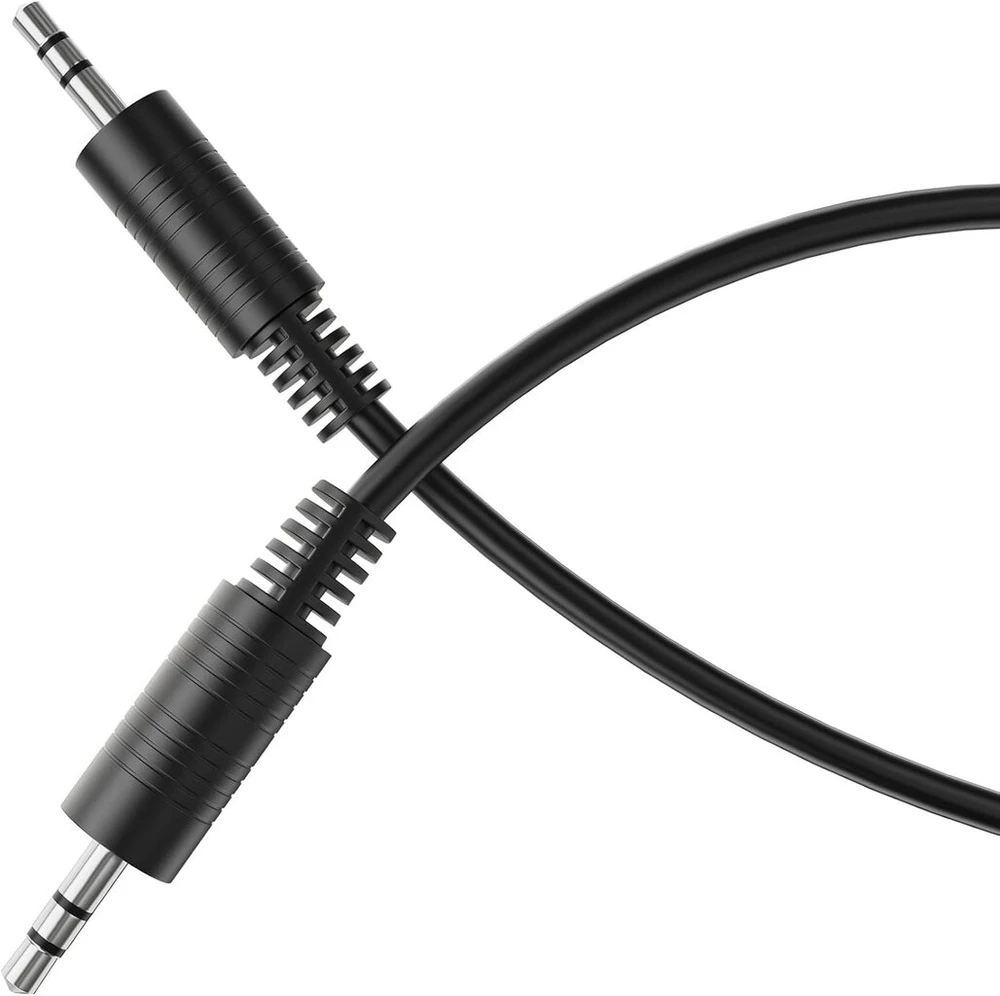 Hdsupply aux kabelis, 1.50 m jack kabelis, audio 3.5 mm jack stereo 3-pin audio kabelis ausinėms, soundbar'ui, televizoriui, automobiliui, radijui, juodas