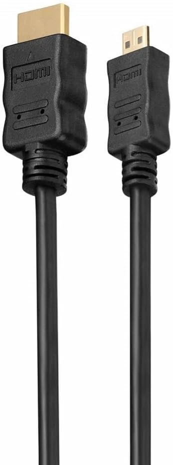 Hdsupply Hc055-010e Hdmi - Micro Hdmi kabelis Hdmi-a kištukas (19 kontaktų) į Hdmi-d kištuką (19 kontaktų) dvigubai ekranuotas paauksuoti kontaktai, 1.0m, juodas