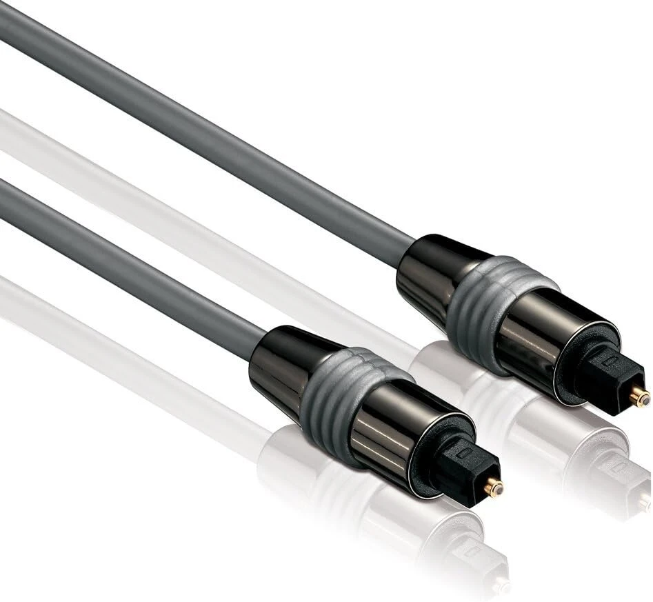 Hdsupply tc030-030 toslink s/pdif audio kabelis, optinis pluoštas, nuo vyriško iki vyriško, skersmuo 6,0 mm, 3,00 m, pilkas