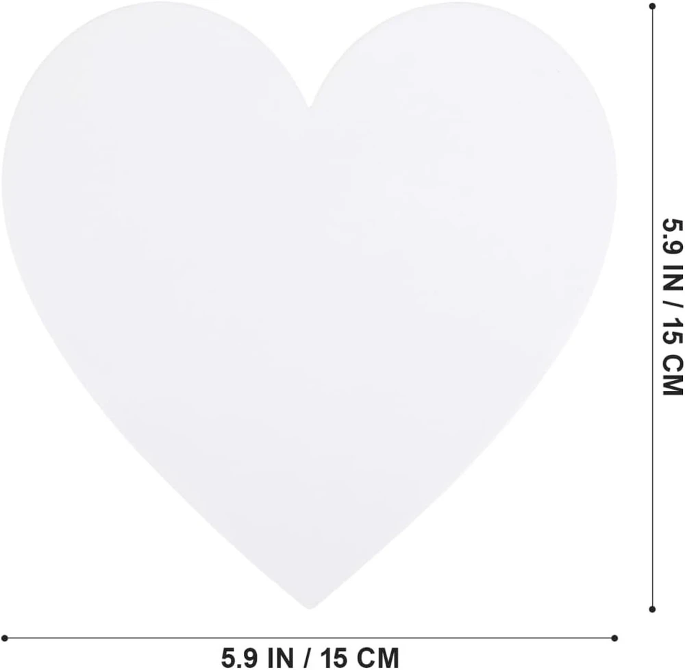 Healifty 5 x širdies formos drobės panelės tapybai piešimui namų dekoracijoms 15x15cm