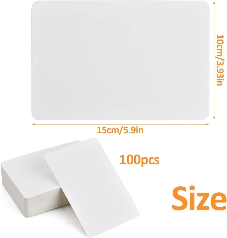 Heavenlife 100 lapų kraft popieriaus kortelės, baltos tuščios rodyklių kortelės 10 x 15 cm, žodžių kortelės, žodyno kortelės, atmintinės, vizitinės kortelės, popierinės atminties kortelės "pasidaryk pats" atvirukams