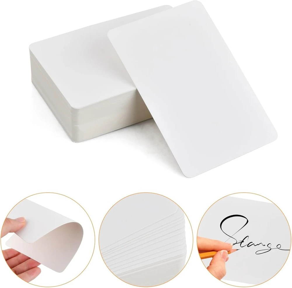 Heavenlife 100 lapų kraft popieriaus kortelės, baltos tuščios rodyklių kortelės 10 x 15 cm, žodžių kortelės, žodyno kortelės, atmintinės, vizitinės kortelės, popierinės atminties kortelės "pasidaryk pats" atvirukams