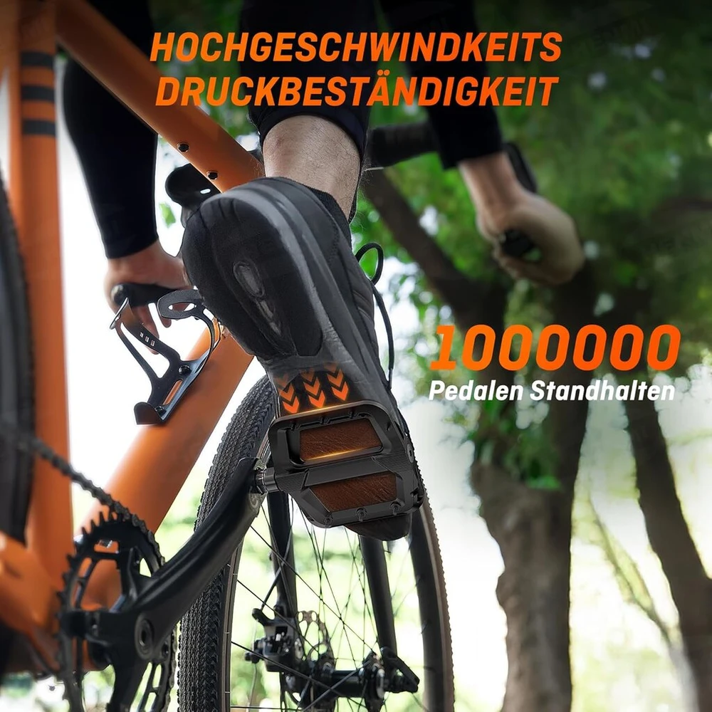 Henmi dviračio pedalai 9/16 colių neslystantys pedalai dviračiui Mtb nailono kompozito plokščių pedalų komplektas plento dviračiui, kalnų dviračiui, trekingui ir e. dviračiui