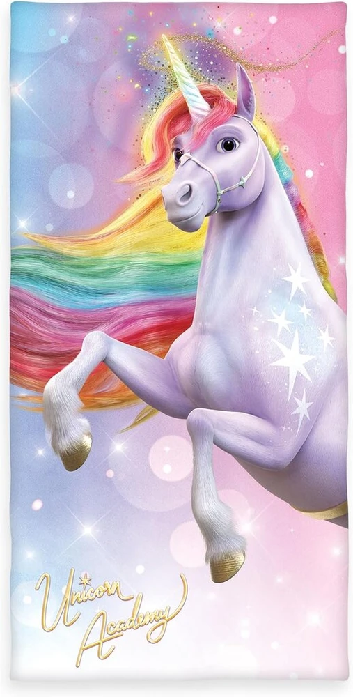Herding Unicorn Academy veliūrinis rankšluostis 75 x 150 cm 100% medvilnės veliūras