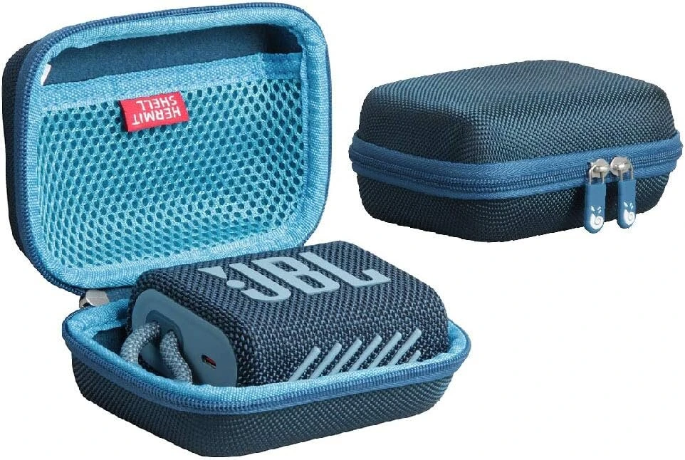 Kompiuterio kolonėlės Hermitshell kietas dėklas, skirtas Jbl Go 3/jbl Go 4 nešiojamam bluetooth garsiakalbiui (mėlynas)