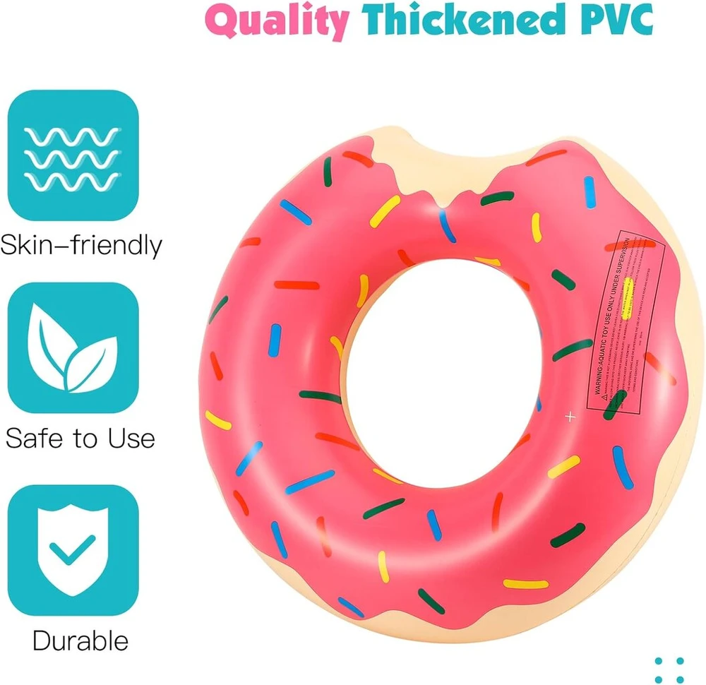 Heysplash pripučiamas plaukimo ratas, 2 vnt., 76 cm įkasto spurgos formos plaukimo lankas, pripučiamas čiužinys, sulankstomas ratas, vasaros vandens žaislas baseinui, ežerui, rožinis + rudas