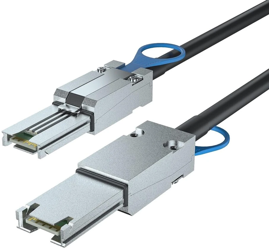 H!fiber.com išorinis Sas kabelis, 4 kanalų mini Sas (sff-8088) į mini Sas (sff-8088), 6 Gbps, 2 metrų (6.6 pėdos)